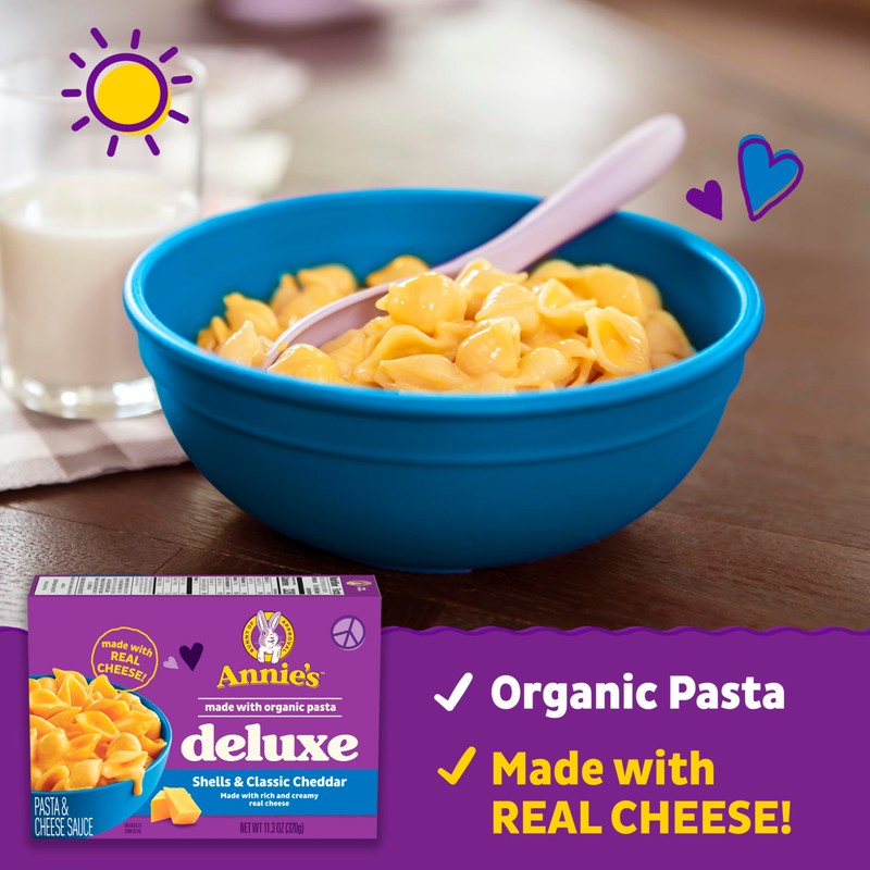 Annie's Deluxe Macaroni and Cheese with Organic Pasta, Classic Real