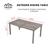 LOKATSE HOME Outdoor Patio Dining Table Rectangular with Wood-Like Tabletop