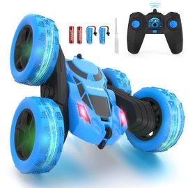 Hamdol Remote Control Car for Kids, 360° Rotating RC Stunt Car Double-Sided 4WD Electric Vehicle with LED Lights, 2.4GHz Rechargeable Toy Cars for Boys Girls Age 6 7 8 9 10 11 12, Birthday Gift