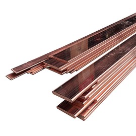 TEN-HIGH Copper Bus bar Flat 5mmx50mm, Copper Flat bar Stock Eletrical Copper Buses for Large Current Conducting, Length 1000mm