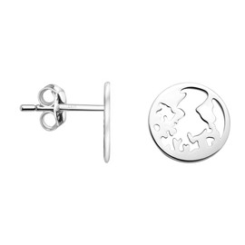 SOFIA MILANI - Women's Earrings 925 Silver - Stud Earrings as World Map - 20544, Sterling Silver, No Gemstone