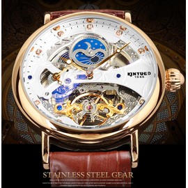 FORSINING Automatic Mechanical Watch, Self Winding Skeleton Tourbillon Steampunk Fashion Men's Watch, Date Day Dress Watch, Gift for Men