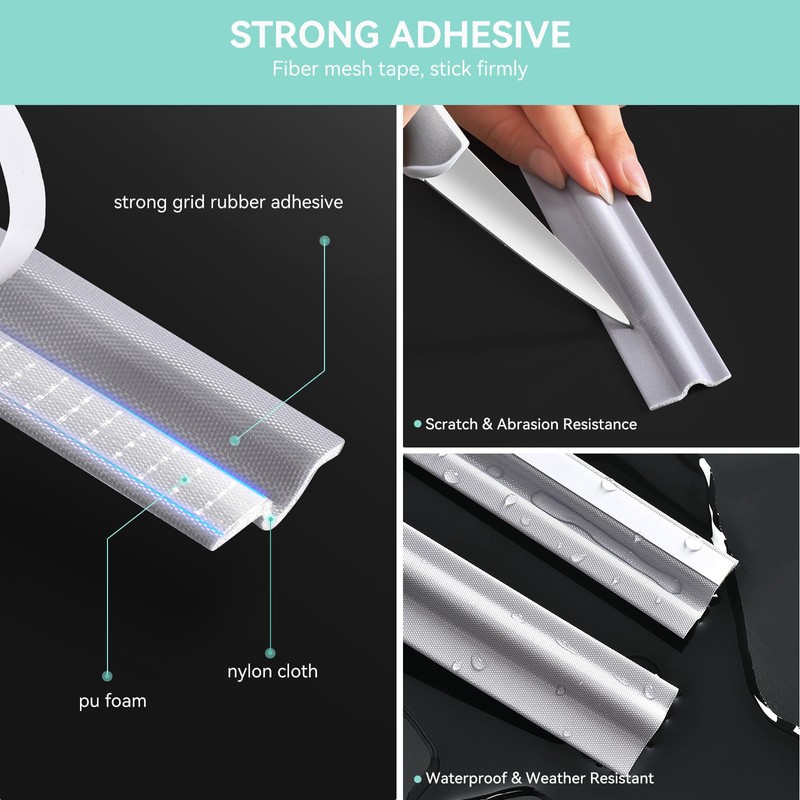 3 Pcs Draft Stopper Sweep, MOPMS Door Weatherproofing Stripping, Window