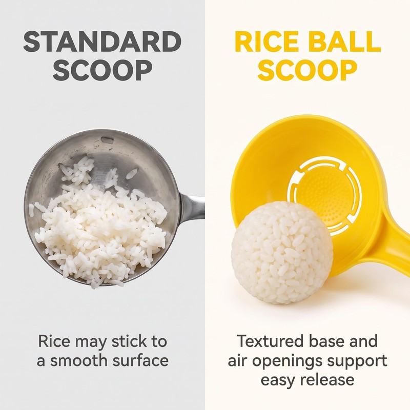 2 Pcs Yellow Half Round Rice Spoon Mold,Rice Serving Spoon