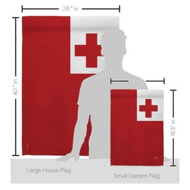 Breeze Decor FK108362-BO Tonga World Nationality Decorative Vertical Kit, House & Garden Flags Set w/Flagpole, Multi-Color