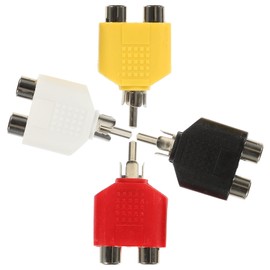 KICHOUSE Audio Speaker Y Splitter 4pcs Steady Audio Cables Splitter Y Adapter Cable Splitter Tv Speakers y Splitter Audio Converter Stereo Female Output Line Plug Bass Zinc Alloy