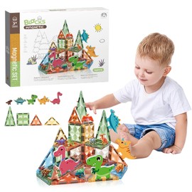 Balakaka Magnetic Building Blocks Dinosaur 36 Pieces, Magnetic Building Blocks, Creative Construction Toy, Montessori Toy, STEM Learning Toy Gift for 3+ Years Old Boys Girls
