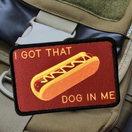 Patches for Backpacks, Funny I Got That Dog in Me Hot Dog Printing Patches Tactical Patches, Military Style Hook and Loop Badges, DIY Morale Applique Accessories for Jacket, Backpack, Hats