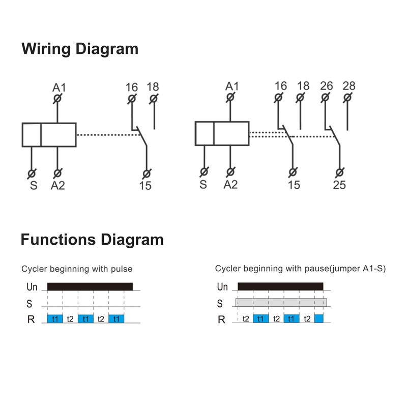GEYA Asymmetric Cycle Time Relay 2SPDT 10A AC/DC24V-240V Cycler Repeat