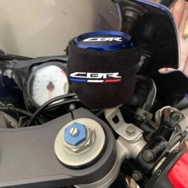 MOWOK Fit For CBR 600RR 1000RR CBR 600 RR CBR600RR 2007-2026 CBR1000RR CBR 1000 RR Motorcycle CNC aluminium alloy Front Brake Fluid Reservoir Protection Cover and Reservoir cap sock (Black)