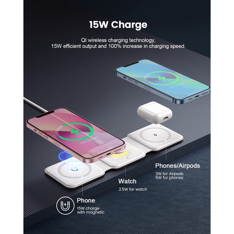 CYBORIS Charger, Wireless Charger 3 in 1 Inductive Charging Station