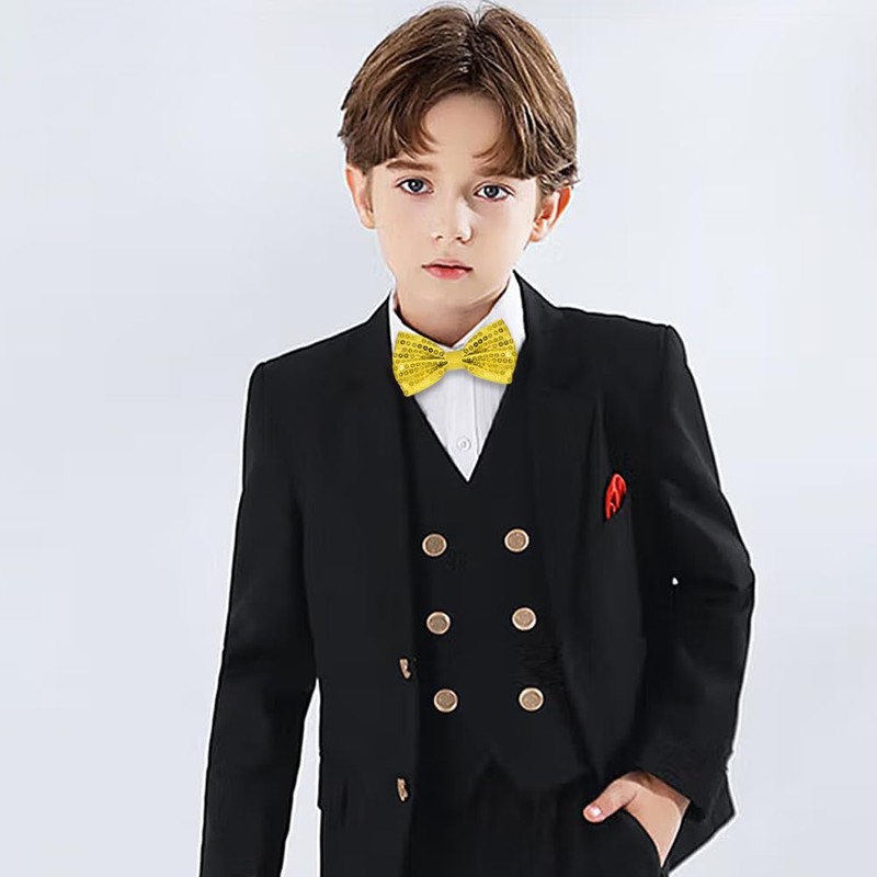 YeeHeen Sequin Bow Ties for Kids Adjustable Pre-tied Shiny Bowtie