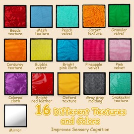 Inbeby Inbeby 16 Set Sensory Mini Mats Assorted Textured Sensory Floor Tiles - Sensory Walls, Early Sensory Exercise Sensory Mats Sensory Toys for Autistic Children Kids Baby Toddler Fidgeting Activity