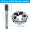 HARSKIYER 5/8"-24 UNEF Tap and Die Set, HSS Machine Thread