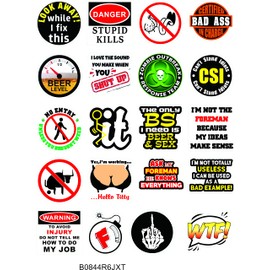 Best Of the Year 2020 SET Funny Hard Hat & Helmet Stickers: 20 Decal Value Pack, Extreme Edition | Funny decals for Construction, Electrician, Union, OSHA, Oilfield, Military, Fire Crew,USA, Mechanics
