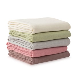 HBselect - Paquete de 5 mantas de muselina de bambú y algodón, para bebés recién nacidos, manta de recepción para niños y niñas, transpirable y agradable a la piel, meses esenciales para bebés,