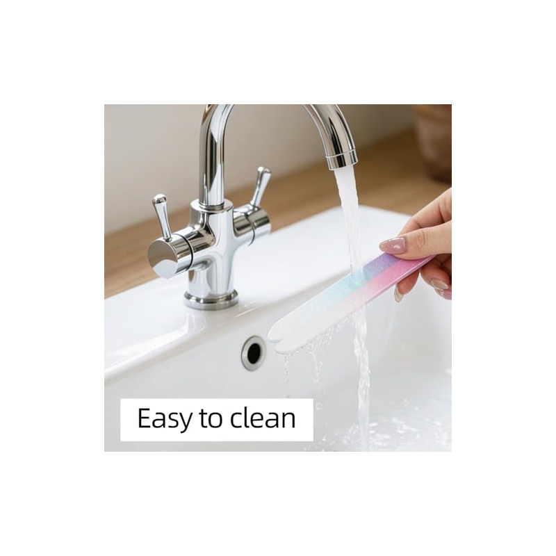 Tbestmax Lima de uñas de cristal para uñas naturales, paquete