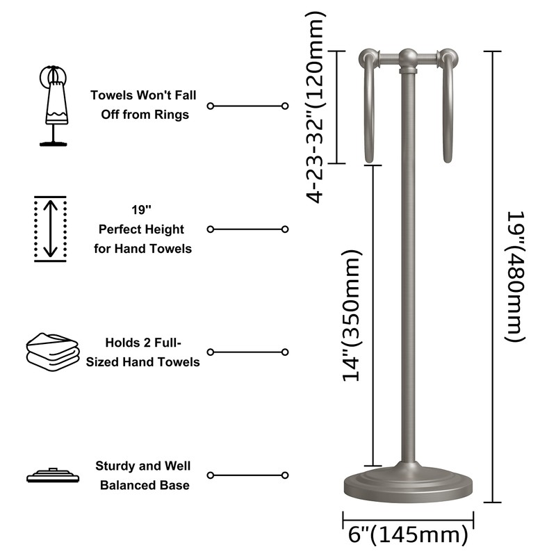 BGL Fingertip Towel Holder Stand Hand Towel Ring for Bathroom