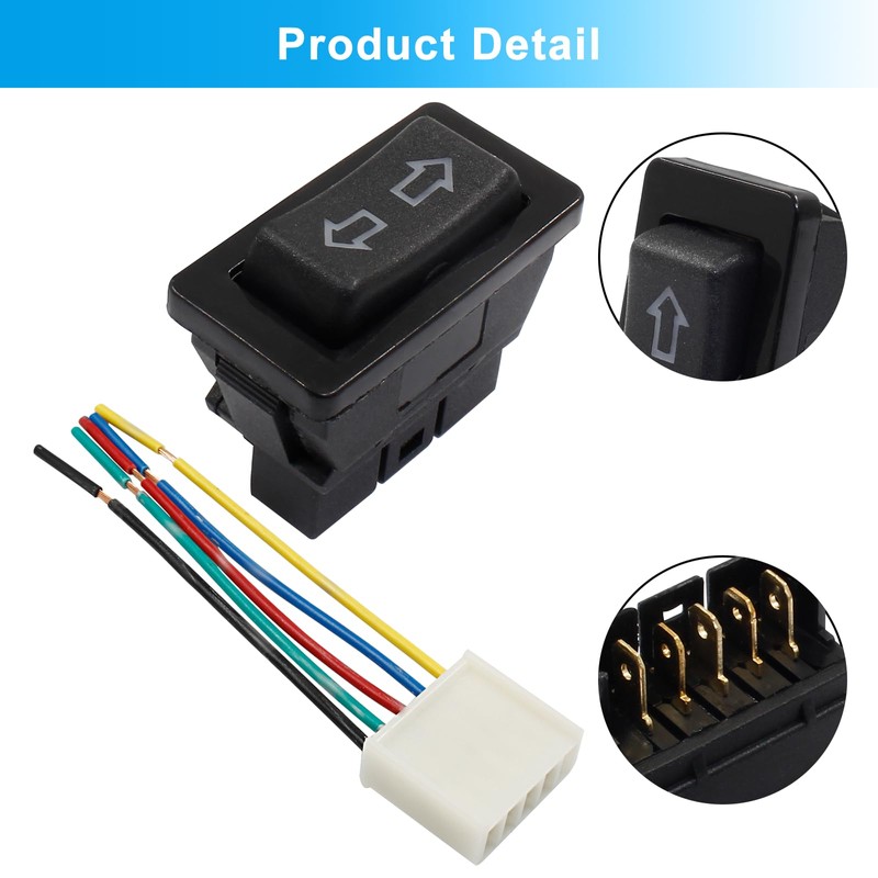 Coufce 2Pcs 5 Pin Car Window Switch, 12V 20A Double