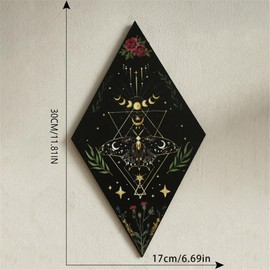 champracer Mondphasen Wanddeko aus Holz, Wohnzimmer Schmetterling Wanddekoration Wand Deko Boho Holz Rustikal Dekoration für Schlafzimmer Büro Bauernhaus (B)