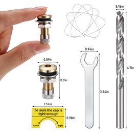 19 Pieces Fuel Gas Can Vent Caps 8 Pieces Fuel Gas Tank Vent Caps Replacement Plug with Drill, Wire, Wrench and Warning Stickers(Silver)