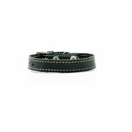 Heavy Duty Leather Dog Collar, Handcrafted Genuine Leather Collars for Dogs, Puppy Training Collar (Black Leather, XS)