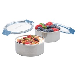 Smash Stainless Steel Snack Pot, Blue, 200 ml Capacity (Pack of 2)