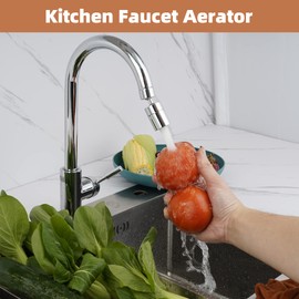 360 Degree Swivel Sink Faucet Aerator, Big Angle High Pressure Large Flow Dual Function Kitchen Faucet Aerator, 55/64" Female Thread, Polished Chrome