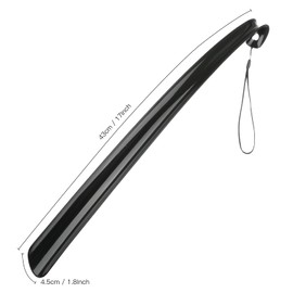 PCEEL Shoe Horn 17"/43cm Long - 2 Pack - Shoe Horn Long Handle For Seniors - Super Strong Plastic, Comfortable and Easy to Store, Shoehorn Fit for US Men, Women, and Kids (Black)
