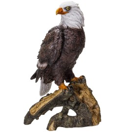 Pacific Giftware American Eald Eagle Perching on Tree Branch Resin Figurine Statue