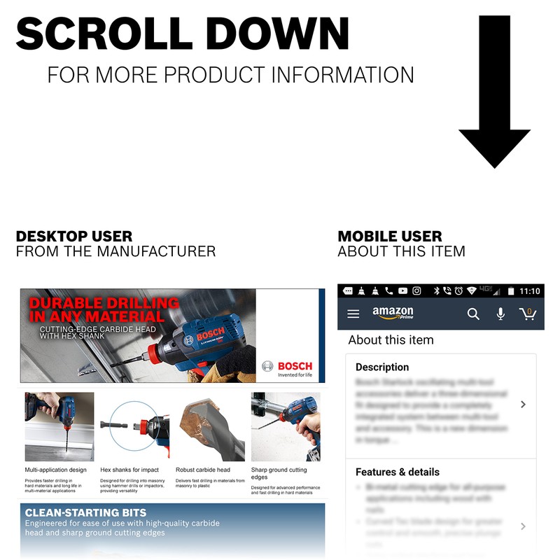 Bosch IMC06 1/4" Impact MultiConstruction Drill Bit