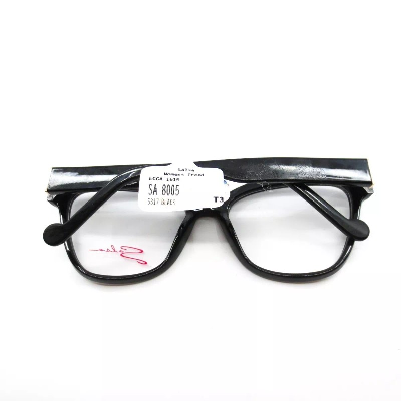 SALSA SA8005 BK Black Womens Square Full Rim Eyeglasses 53-17-135