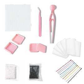 MircTuDou Ironing Beads Tool, Complete Set, 10 Pieces, Tools, Beginner Set, 0.1 inch (2.6 mm), 2,000 Beads Included, 10 Metal Chains, Easy, DIY, Crafts, Accessories, Making Kit, Storage, Convenient