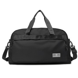 Vllcsla Sports Bag Large Travel Bag Women's Expandable 37.7 L to 50.7 L with Wet Compartment Sports Bag Table Tennis Training Bag Expandable Waterproof Swimming Bag Holiday Sports, black, Classic