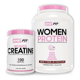 Bhp She Fit Women Protein Chocolate + Women Creatine 500g Pastel De Chocolate