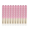 10pcs Facial Lash Shampoo Brushes Golden Tube Aluminum Acrylic Handle