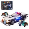 FUNWHOLE Police Patrol Car Lighting Building-Bricks Set - Cyberpunk City