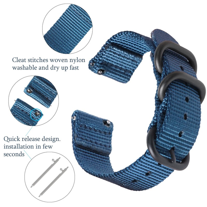 18mm 20mm 22mm 24mm 26mm Quick Release Watch Band,Nylon Watch