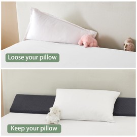 King Size Bed Wedge Pillow - for Headboard Gap/Headboard Pillow/Mattress Wedge /Bed Gap Filler (76"x10"x6") - Bloster Triangle Pillow for Sleeping To Fill Gap (0-8") Between Headboard and Mattress