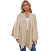 PULI Women's Elegant Shawl Wraps Soft Open Front Poncho Sweater