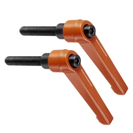 CoCud Clamping Lever Handles, M8 X 40mm Male Thread, Adjustable Quick Release Locking Rotating Bolt Knobs Orange - (Applications: for Lathe Machinery), 2-Pieces