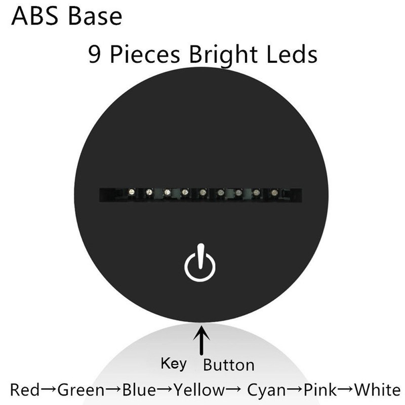 Night Lights Smalody 3D Optical Illusion Multi-Colored Change Touch Controlled