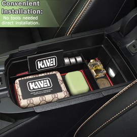 HGWEI Center Console Organizer Compatible with GMC Terrain 2018-2023 2024 Interior Accessories Terrain SL/SLE/SLT/AT4/Denali Middle Console Insert Tray Armrest Storage Box with Coin Holder, Red