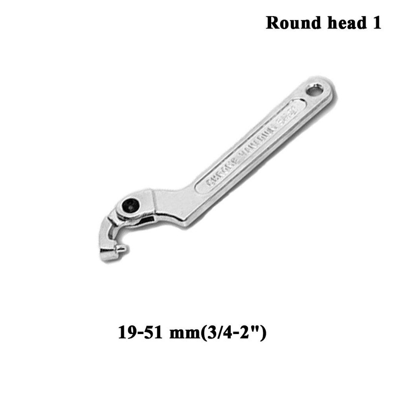 GOZAR Chrome Vanadium Adjustable Hook Wrench C Spanner Tool 19-51mm