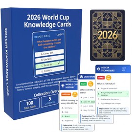 2026 Trivia Cards Game - 100 Educational Question Deck with 3 Difficulty Levels, Family Board Game Memorabilia Gift for Kids & Adults