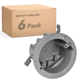 Togalonn 4" Old Work Ceiling Box, 18 CU. in. Round Electrical Box, PVC, UL Listed, 6 Pack