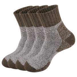 ECOEY Men's Merino Wool Hiking Socks, Comfy Welt, Quarter Length, Heavy Weight, 55% Merino Wool, US Size 10-13, Outdoor & Trekking