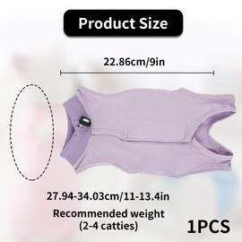 Professional Recovery Suit for Cats, Body Cat After Surgery, Anti-Licking Suit After Surgery, Skin Diseases or Abdominal Wounds, E-Collar Alternative for Cats, Keep Warm and Protection (Purple)