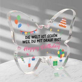 Blumuze Birthday Gift for Women, Butterfly Shaped Acrylic Decorative Sign Gifts for Birthday for Wife Girlfriend Mum Sister Daughter Best Friend Birthday Gift