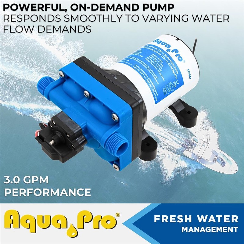 Aquapro 21847 3.0Gpm 12V MUL-Fixture Pump